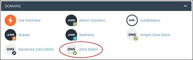 cPanel - Domains - Zone Editor icon